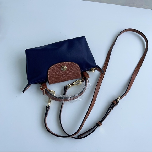 🍡longchamp Navy and Brown Mini Bag - Picture 3 of 5